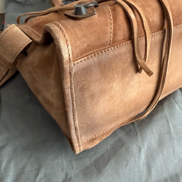Balenciaga Camel Brown Suede Le City Medium Leather Tote Bag - Picture 7 of 12